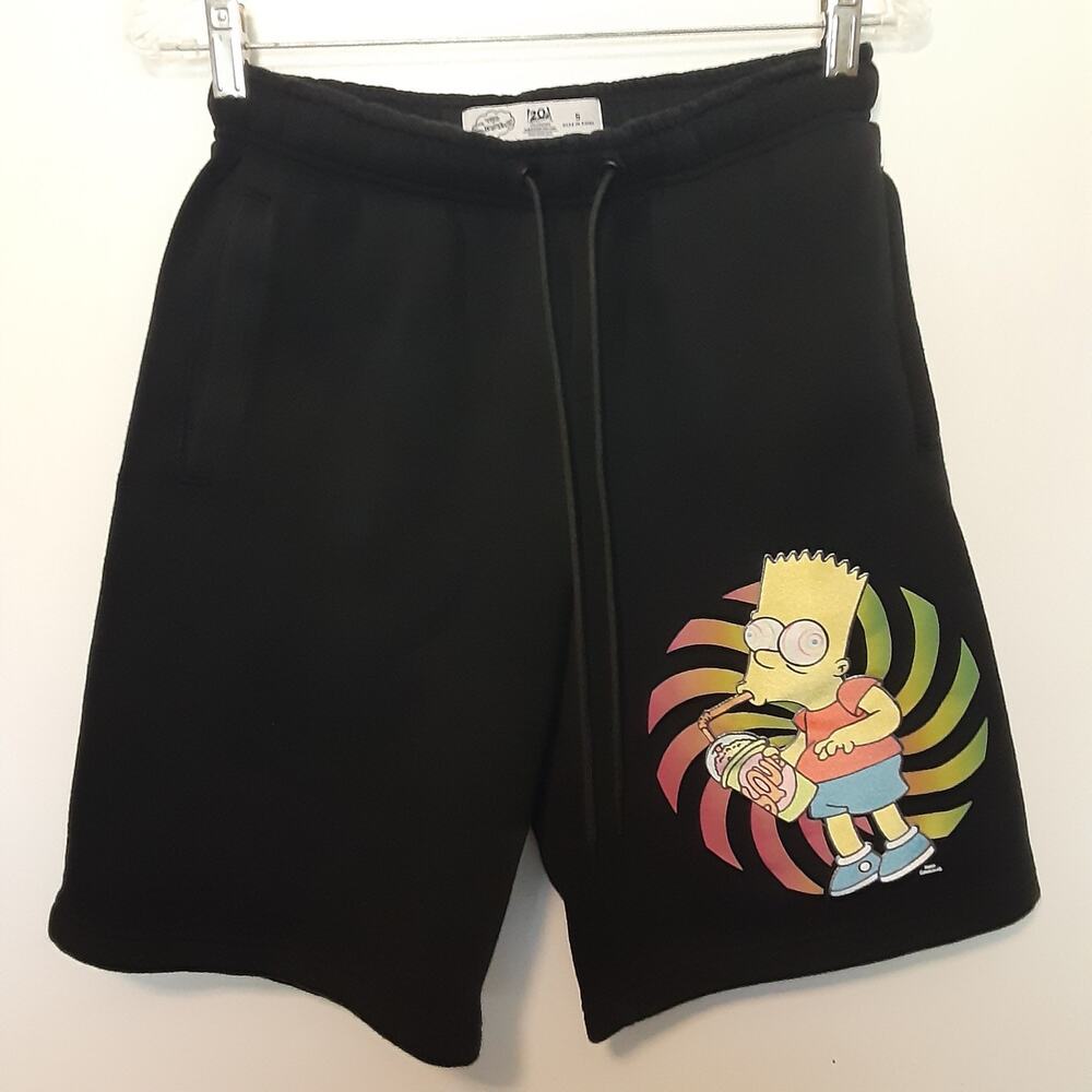 Bart Simpson Shorts Mens Small Maxima Sugar Rush Black The Simpsons